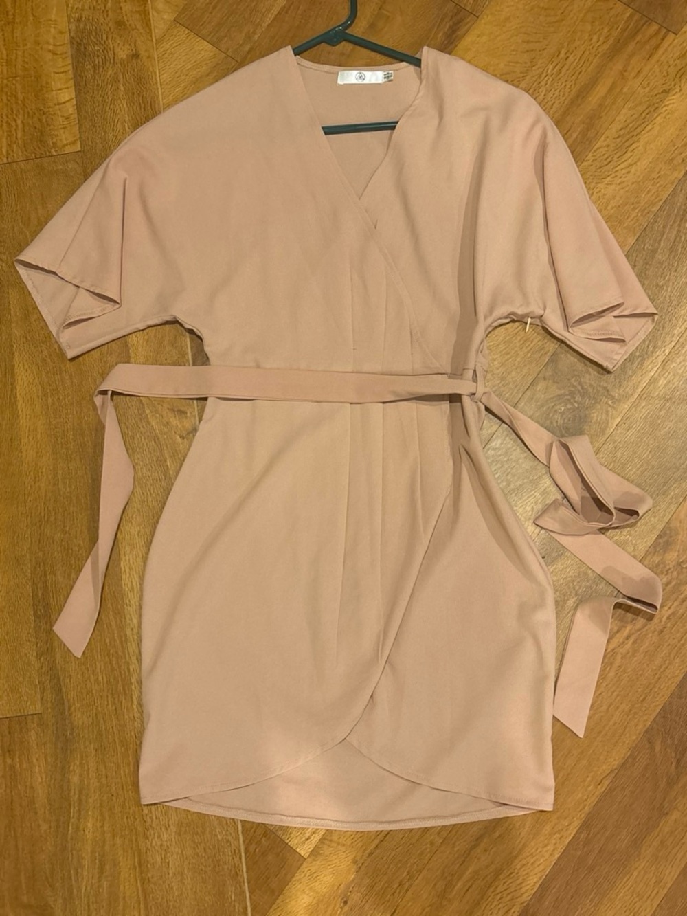 Missguided Dusty Pink Wrap Mini Dress
